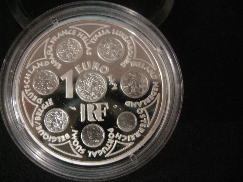 (afbeelding voor) 1½ Euro Frankrijk 2002 Proof invoering Euro
